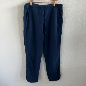 Barefoot Dreams Malibu Collection Brushed Fleece Pants Blue Elastic Waist Medium